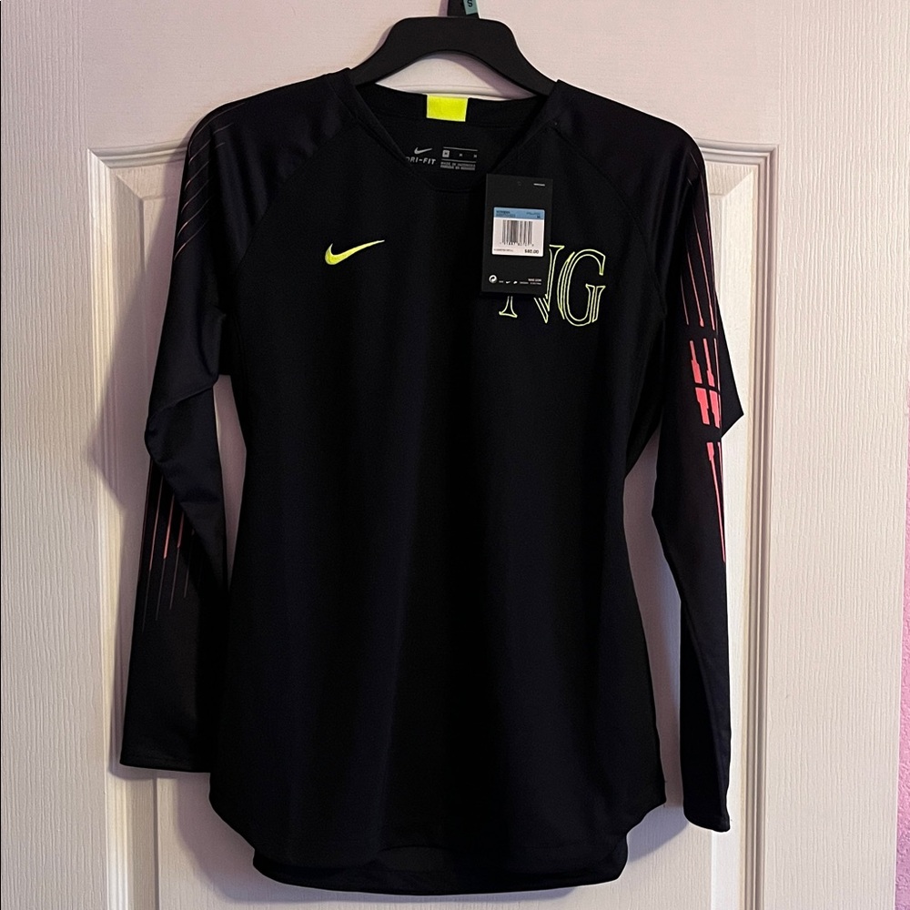 Nike Breathe Black Long Sleeve with Neon Highlights Meduim